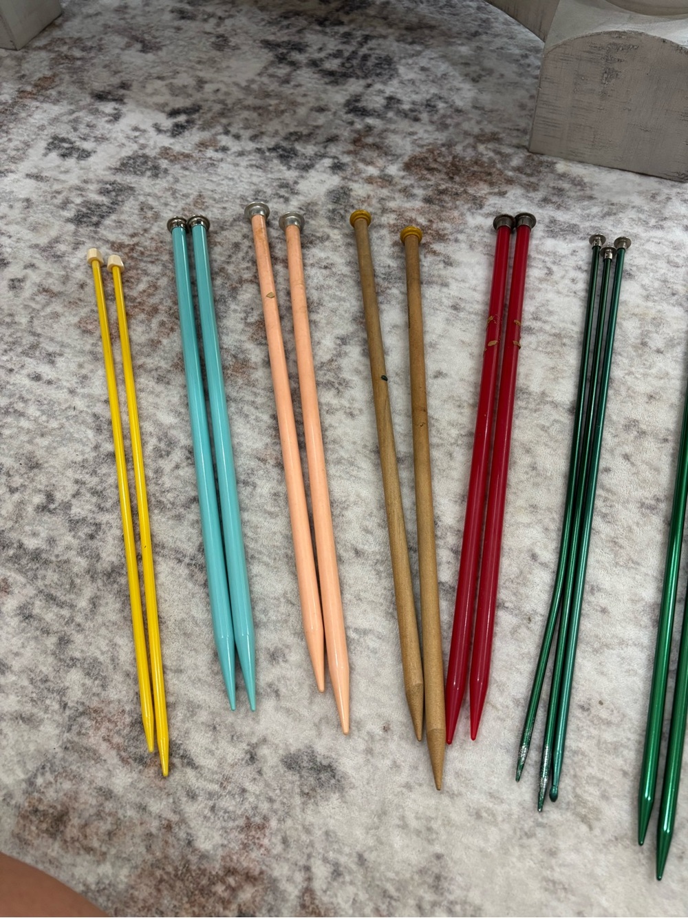 Vintage Assorted Straight Knitting Needles - Multi Color Set